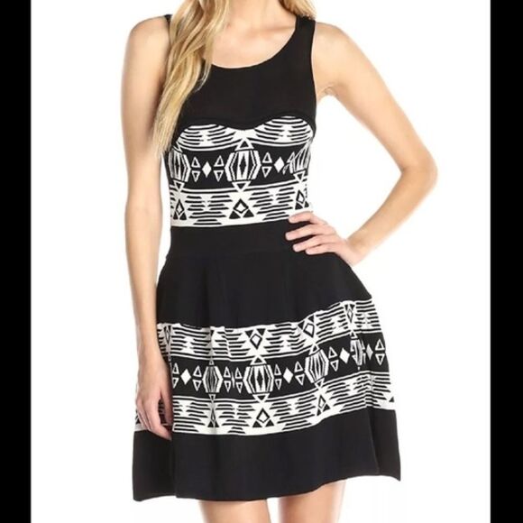 Sam Edelman PERRY Dress Tribal Print Fit & Flare NEW - Picture 2 of 10